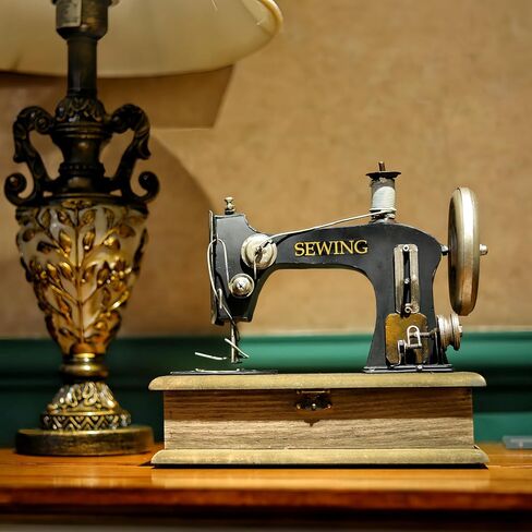 Large Vintage Sewing Machine Replica with Storage Wooden Case 70s 80s Needlework Retro Decor for Tailor Shop Cafe Home Display Sewing Enthusiasts Nostalgic Collectible Presents in Saudi Arabia