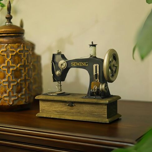 Large Vintage Sewing Machine Replica with Storage Wooden Case 70s 80s Needlework Retro Decor for Tailor Shop Cafe Home Display Sewing Enthusiasts Nostalgic Collectible Presents in Saudi Arabia