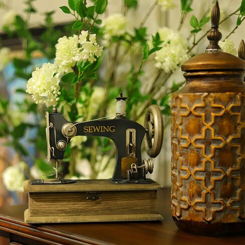Large Vintage Sewing Machine Replica with Storage Wooden Case 70s 80s Needlework Retro Decor for Tailor Shop Cafe Home Display Sewing Enthusiasts Nostalgic Collectible Presents in Saudi Arabia
