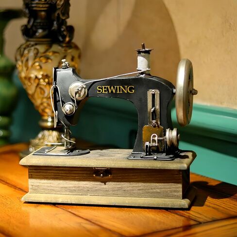 Large Vintage Sewing Machine Replica with Storage Wooden Case 70s 80s Needlework Retro Decor for Tailor Shop Cafe Home Display Sewing Enthusiasts Nostalgic Collectible Presents in Saudi Arabia