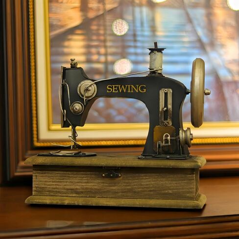 Large Vintage Sewing Machine Replica with Storage Wooden Case 70s 80s Needlework Retro Decor for Tailor Shop Cafe Home Display Sewing Enthusiasts Nostalgic Collectible Presents in Saudi Arabia