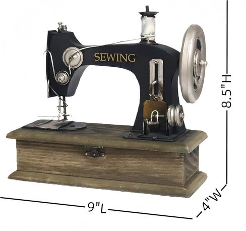 Large Vintage Sewing Machine Replica with Storage Wooden Case 70s 80s Needlework Retro Decor for Tailor Shop Cafe Home Display Sewing Enthusiasts Nostalgic Collectible Presents in Saudi Arabia