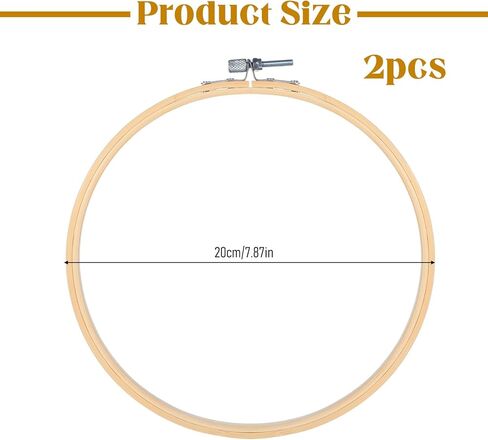 ptwola 2 حزمة 7.87 بوصة الخشب التطريز هوب 20cm عبر غرزة الأطواق حلقة خشبية اليد التطريز إطارات عبر غرزة أدوات للفن الحرفية الخياطة المنزل الحلي DIY الديكور in Saudi Arabia