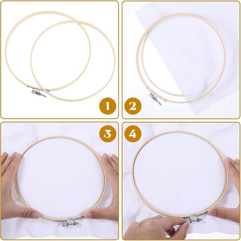 ptwola 2 حزمة 7.87 بوصة الخشب التطريز هوب 20cm عبر غرزة الأطواق حلقة خشبية اليد التطريز إطارات عبر غرزة أدوات للفن الحرفية الخياطة المنزل الحلي DIY الديكور in Saudi Arabia