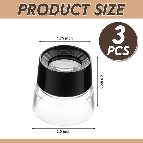 Ceenna 3 Pcs 10x Power Pre Focused Stand Magnifier, Hands Free Black Magnifying Loupes for Viewing Insects, Plants, Coins, Stamps, Maps, Fine Print and Nature Animal Observation in Saudi Arabia