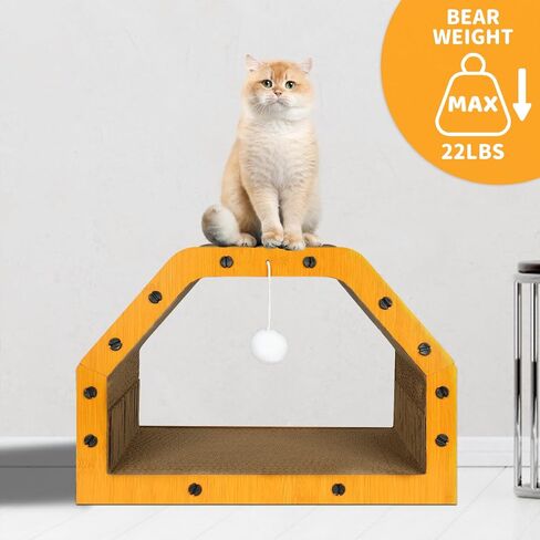 بيت القطط من الورق المقوى - خدش القطط الكبير من الورق المقوى، كرسي مريح للقطط كنفق وأريكة، خدش القطط للقطط الداخلية، آمن ومأمون in Kuwait