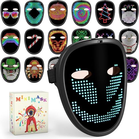 Gelrova Led Mask Light up Mask with Gesture Sensing, Cool Glowing Toys Gag Gift for Halloween Christmas Costume Party in Saudi Arabia