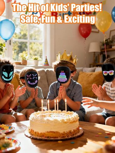 Gelrova Led Mask Light up Mask with Gesture Sensing, Cool Glowing Toys Gag Gift for Halloween Christmas Costume Party in Saudi Arabia