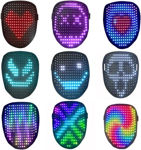 Gelrova Led Mask Light up Mask with Gesture Sensing, Cool Glowing Toys Gag Gift for Halloween Christmas Costume Party in Saudi Arabia