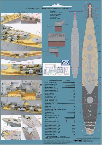 Pontos 1/350 USS BB-63 Missouri 1991 Detail up set 35009F1 in Saudi Arabia