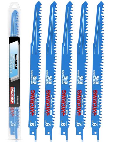Wood Pruning Reciprocating Saw Blades 9 Inch Sawzall Blades for Trees High Carbon Steel Pruning Blade for Reciprocating Saw (5 Pack/5TPI) in Saudi Arabia