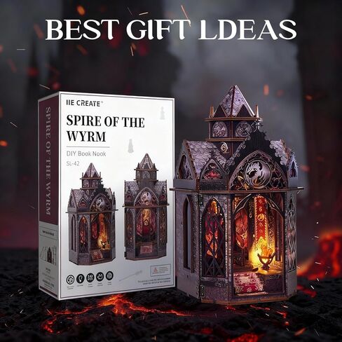 Spire of The Wyrm 3D Book Nook Kit, DIY Miniature House Booknook Dollhouse Kit for Adults and Teens, Book Nook Shelf Insert Decoration, The Tiny House for Home Decor Gift in Saudi Arabia