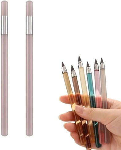 عدد 2 قطعة/مجموعة قلم رصاص أكريليك قابل لإعادة الاستخدام HB قلم كتابة غير محدود قلم رصاص دائم بدون حبر فكرة هدية (أزرق) in Kuwait