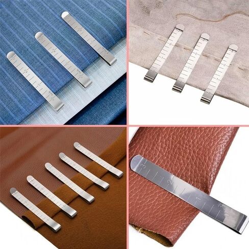 5PCS Hemming Clip Sewing Clip with Measuring Ruler for Sewing Projects Quilting Supplies 3 Inches, Argent in Saudi Arabia