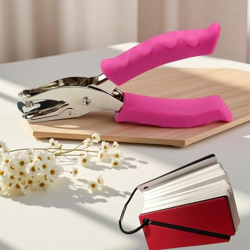 Hole Puncher Single 1/4" Pink Handheld,One Small Circle Punch Shapes,Paper Punches for Crafting,perforadora de Papel,Mini Hold,1 Tiny Whlole Punch, Cardstock,Crafts,Tags, Laminated Cards, Cardstock in Saudi Arabia
