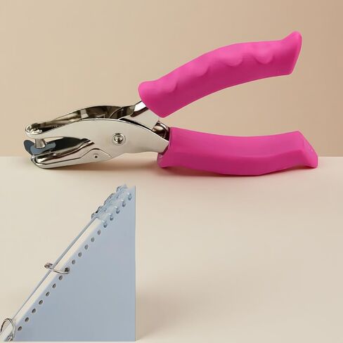 Hole Puncher Single 1/4" Pink Handheld,One Small Circle Punch Shapes,Paper Punches for Crafting,perforadora de Papel,Mini Hold,1 Tiny Whlole Punch, Cardstock,Crafts,Tags, Laminated Cards, Cardstock in Saudi Arabia