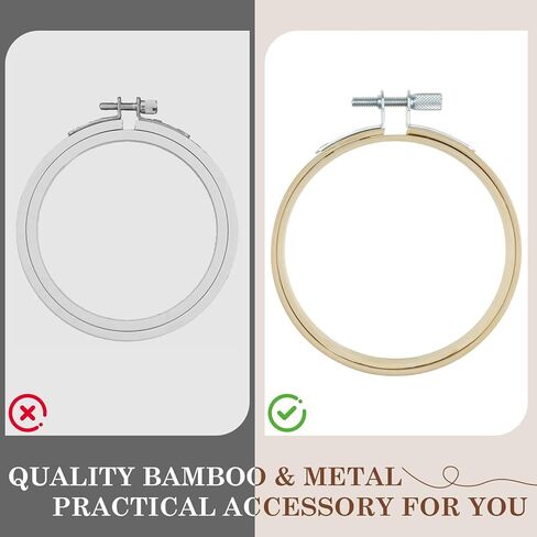 MARRTEUM 4Pcs 3 Inch Embroidery Hoop Set, Comes with Metal Screw + 2 Threader + 4 Fabrics + 16 Multi Size Needles for All Stitching Techniques, Solve Fabric Slippage, Threading Hassles, Saves Time in Saudi Arabia