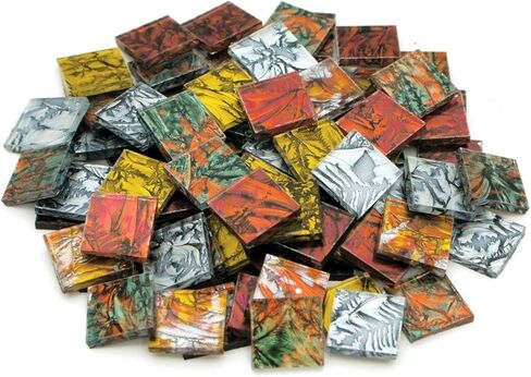 Delphi Glass 3/4" Van Gogh Metallics Mix - 75 Count - Multicolored - Rustic - Abstract - Irregular - Mosaic Supplies - Glue Down - Glass Tiles in Saudi Arabia