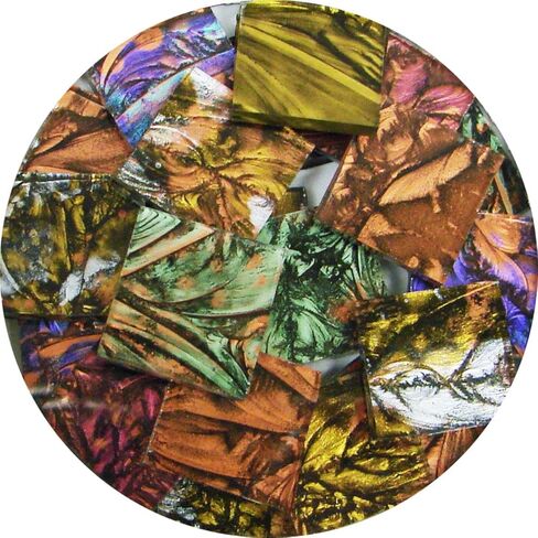 Delphi Glass 3/4" Van Gogh Metallics Mix - 75 Count - Multicolored - Rustic - Abstract - Irregular - Mosaic Supplies - Glue Down - Glass Tiles in Saudi Arabia