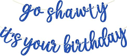 Go Shawty It's Your Birthday Banner, Hip Hop Birthday Party Decorations Supplies, Rap Theme Bday Bunting Sign, Pre-strung, Photo Props (Black) in Saudi Arabia