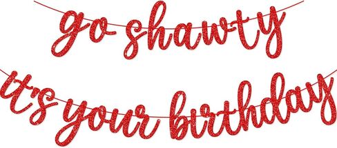 Go Shawty It's Your Birthday Banner, Hip Hop Birthday Party Decorations Supplies, Rap Theme Bday Bunting Sign, Pre-strung, Photo Props (Black) in Saudi Arabia