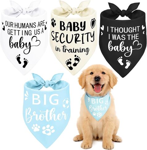 4 PCS Baby Dog Bandana, Big Brother Dog Bandana, Dogs Bandanas for Giving Dogs Lovers Owner Gift (4 Styles) in Saudi Arabia