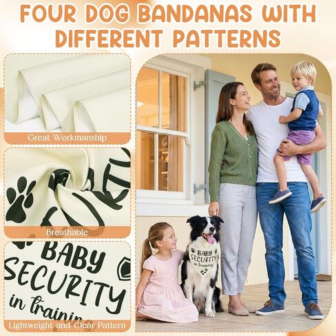 4 PCS Baby Dog Bandana, Big Brother Dog Bandana, Dogs Bandanas for Giving Dogs Lovers Owner Gift (4 Styles) in Saudi Arabia