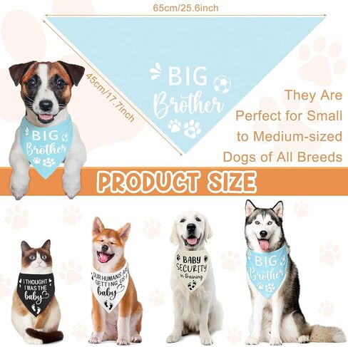 4 PCS Baby Dog Bandana, Big Brother Dog Bandana, Dogs Bandanas for Giving Dogs Lovers Owner Gift (4 Styles) in Saudi Arabia