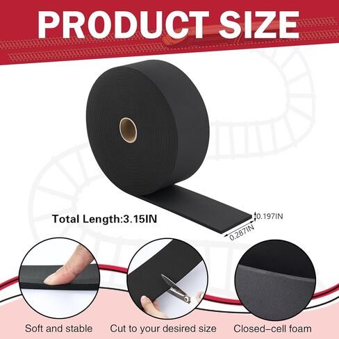 Patelai 2 Roll O Scale Track 24 ft Model Train Foam Roadbed Shock Absorption Base for O N Ho Scale Track Layouts in Saudi Arabia