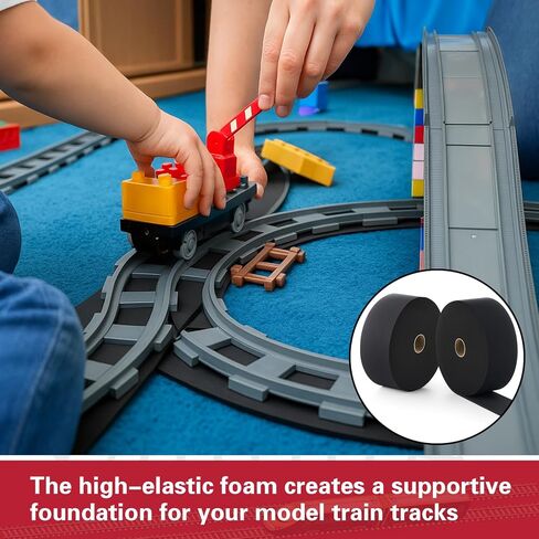 Patelai 2 Roll O Scale Track 24 ft Model Train Foam Roadbed Shock Absorption Base for O N Ho Scale Track Layouts in Saudi Arabia