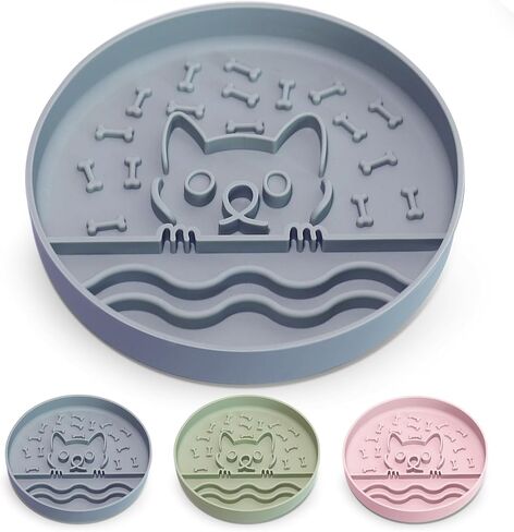 Slow Feeder Dog Bowl with Non-Slip Base, Silicone Puzzle Dog Food Bowl with Unique Design, Slow Feeding Bowl for All Types of Dogs Cats, Interactive Slow Eating, BPA-Free in Saudi Arabia