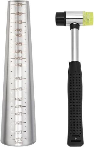 BENECREAT Bracelet Mandrel Sizer Set, Stainless Steel Round Bracelet Mandrel with Graduated, Adjust Jewelry Making Tool for Jewelry Makers DIY(with Iron Hammer) in Saudi Arabia