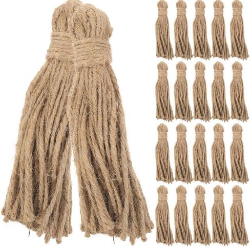 30Pcs Natural Jute Tassels for Wood Beads Christmas Burlap Tassel Jute Rope Crafts DIY Burlap Twine Rope Rustic Garland Projects Decorations in Saudi Arabia