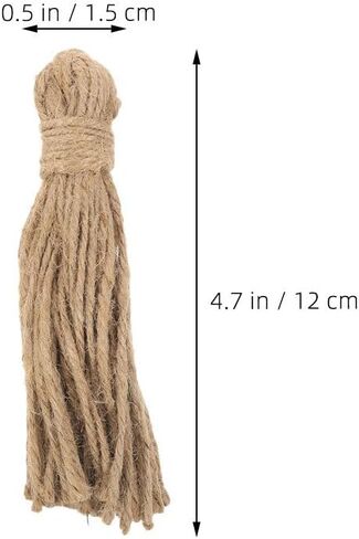 30Pcs Natural Jute Tassels for Wood Beads Christmas Burlap Tassel Jute Rope Crafts DIY Burlap Twine Rope Rustic Garland Projects Decorations in Saudi Arabia