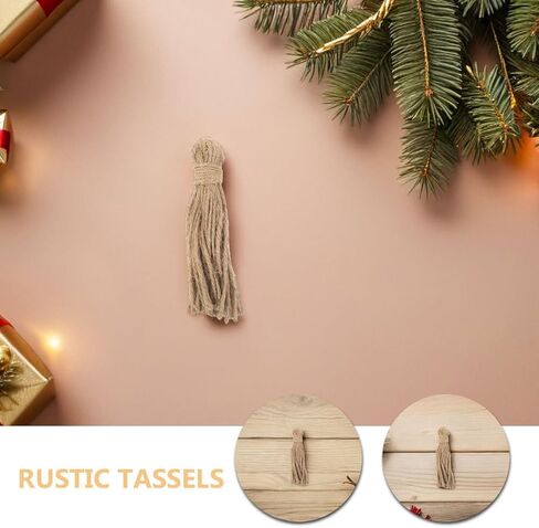 30Pcs Natural Jute Tassels for Wood Beads Christmas Burlap Tassel Jute Rope Crafts DIY Burlap Twine Rope Rustic Garland Projects Decorations in Saudi Arabia