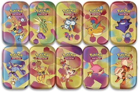 Pokémon TCG: Scarlet & Violet—151 Mini Tin – Meowth and Hitmonchan (عبوتان معززتان، 1 عملة و1 بطاقة فنية) in Kuwait