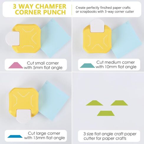 3 in 1 Diagonal Corner Punch, 3 Way Corner Paper Punch for Paper Crafts, Journals, Greeting Cards, Postcards, DIY Projects, Invitations Cards, Gift Tags, and Scrapbooking in Saudi Arabia