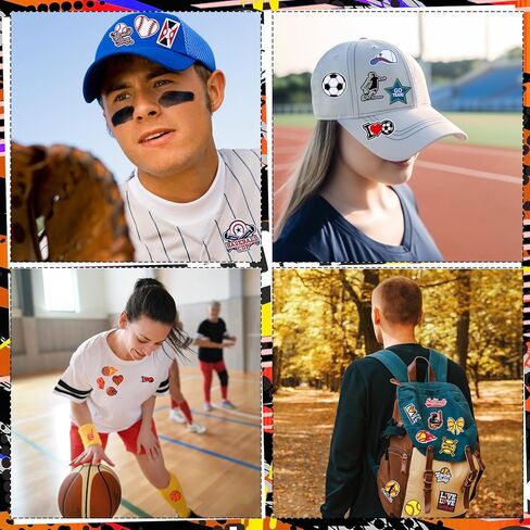 Boao 100 Pcs Sports Iron on Patches Bulk Embroidered Football Baseball Soccer Basketball Patches Mixed Sport Sew on Applique Repair for Backpack Hat Clothes Pants Jeans DIY Crafts Accessories in Saudi Arabia