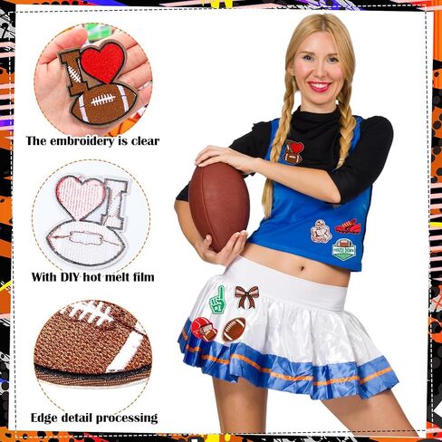 Boao 100 Pcs Sports Iron on Patches Bulk Embroidered Football Baseball Soccer Basketball Patches Mixed Sport Sew on Applique Repair for Backpack Hat Clothes Pants Jeans DIY Crafts Accessories in Saudi Arabia