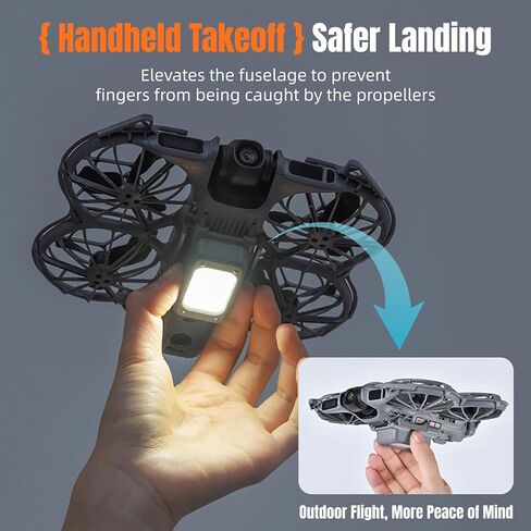 معدات الهبوط LICHIFIT مع أضواء LED قابلة لإعادة الشحن لطائرة DJI Neo 2 بدون طيار، أرجل ممتدة مضيئة 2 في 1، أضواء طيران ليلية تحذيرية، دعامة رفع، مسند تعزيز الارتفاع Neo2 in Saudi Arabia