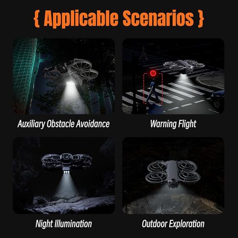 معدات الهبوط LICHIFIT مع أضواء LED قابلة لإعادة الشحن لطائرة DJI Neo 2 بدون طيار، أرجل ممتدة مضيئة 2 في 1، أضواء طيران ليلية تحذيرية، دعامة رفع، مسند تعزيز الارتفاع Neo2 in Saudi Arabia
