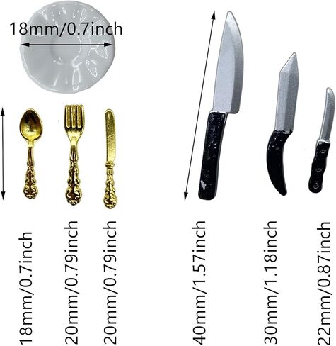 Cayway Miniature Kitchen Accessories Miniature Cookware Accessories Mini Food Accessory Mini Pot Dish Knife Fork for Play Food Toys in Saudi Arabia