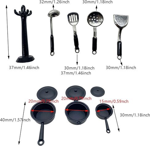 Cayway Miniature Kitchen Accessories Miniature Cookware Accessories Mini Food Accessory Mini Pot Dish Knife Fork for Play Food Toys in Saudi Arabia