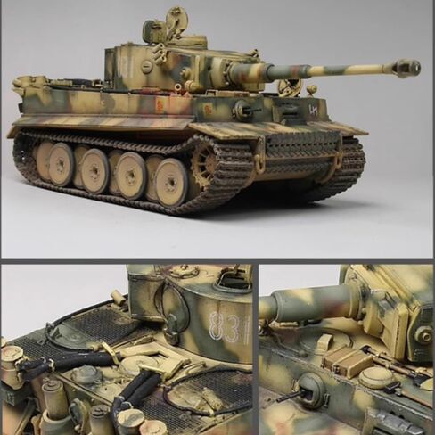 نماذج Vespid Tiger I للإنتاج المبكر بمقياس 1/72، دبابة عسكرية مع برميل معدني، ووصلات مسار، وشارات، وأجزاء من البولي إيثيلين in Kuwait