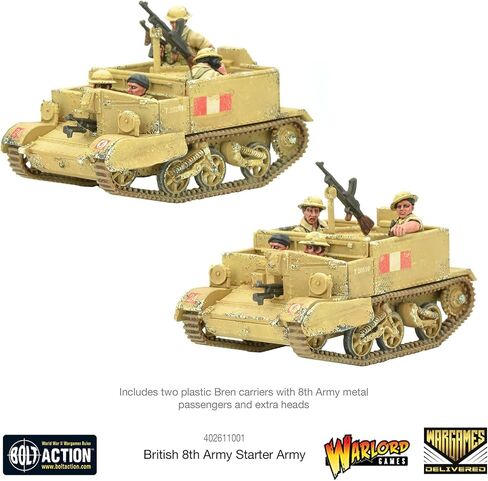 تم تسليم ألعاب الحرب - منمنمات عمل بولت من ألعاب لورد، مجموعة بداية الجيش البريطاني الثامن مع تنزيل STL مصغر إضافي - رجال الجيش البلاستيكي بمقياس 28 مم من الحرب العالمية الثانية لألعاب الحرب in Kuwait