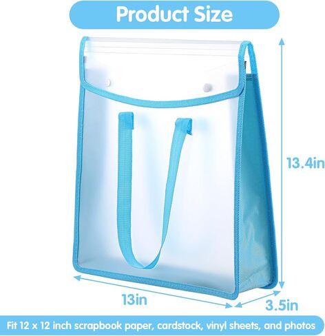 4 Pack Expandable Scrapbook Paper Storage Organizer, 12 x 12 Paper Folio with Handle for Scrapbooking, Vinyl, Cardstock (Green, Pink, Orange, Blue) in Kuwait