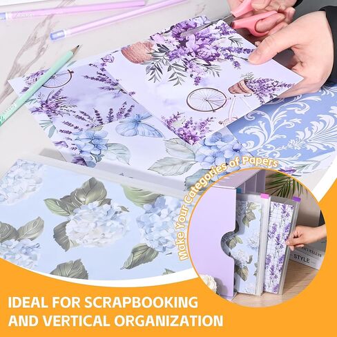 Sxaffayc 12 Pack Scrapbook Paper Storage 12x12 Paper Organizer with 60PCS Sticky Index Tabs for Holding Scrapbooking, Vinyl Sheets, Cardstock and Photos in Saudi Arabia