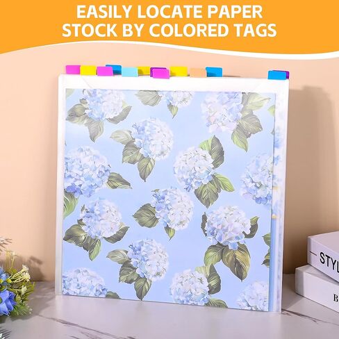 Sxaffayc 12 Pack Scrapbook Paper Storage 12x12 Paper Organizer with 60PCS Sticky Index Tabs for Holding Scrapbooking, Vinyl Sheets, Cardstock and Photos in Saudi Arabia