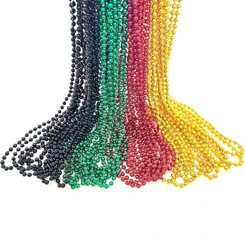 80 Pcs Black History Month Bead Necklaces Bulk African American Juneteenth Freedom Day Party Beads Necklaces Decorations Supplies in Saudi Arabia