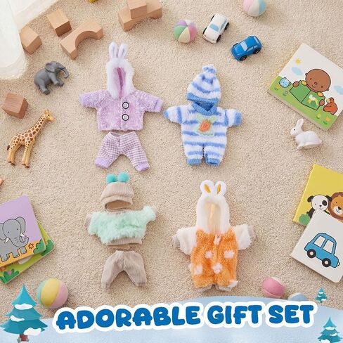 Halloscume 4 Set 6-7 Inch Doll Clothes Reborn Baby Dolls Clothes Costumes Outfits Christmas Birthday Gift Cute Pretend Doll Outfits, Dress up Accessories, No Dolls (Ocean) in Saudi Arabia